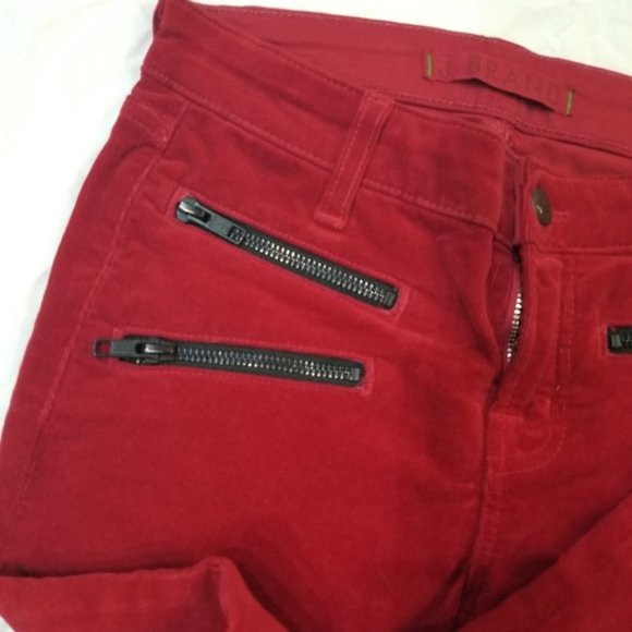 J Brand Zoey Great Red Skinny Corduroy Zipper size 24 (195) - Picture 3 of 9